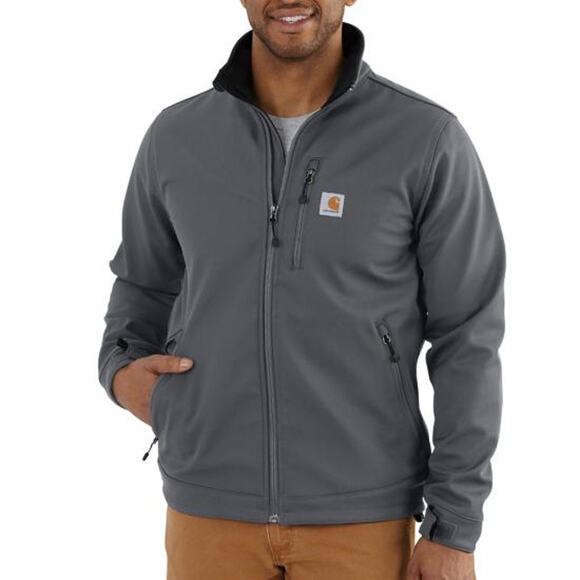 Carhartt Jacket Mens Large Tall Gray Crowley Soft Fleece Lined Coat Workwear - Picture 1 of 15